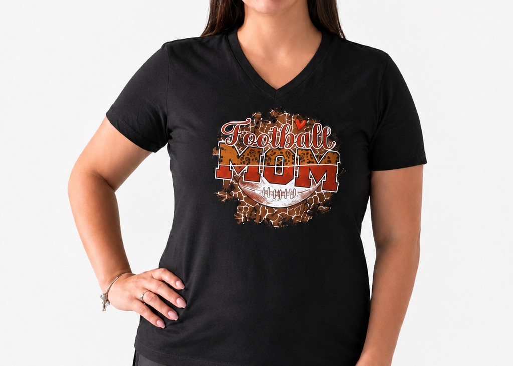 Football Mom Graphic V-Neck