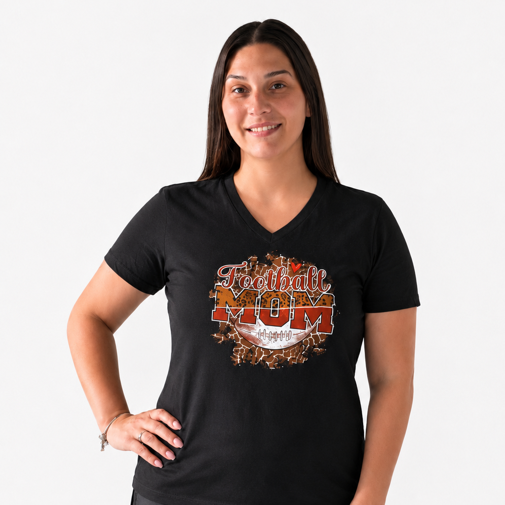 Football Mom Graphic V-Neck